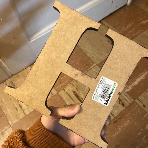 3/$10 Hand Painted Wooden Letter H Decoration - Picture 3 of 4
